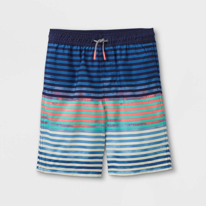 Boys' Striped Volley Swim Trunks - Cat & Jack Xs,