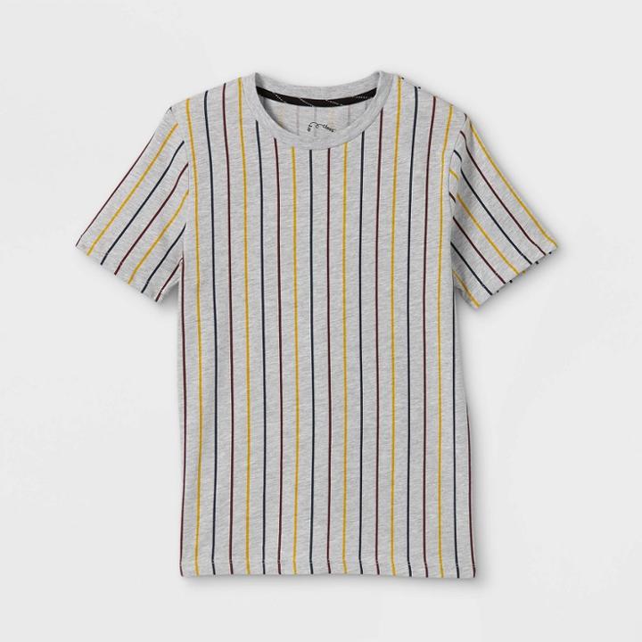 Boys' Vertical Striped Short Sleeve T-shirt - Art Class