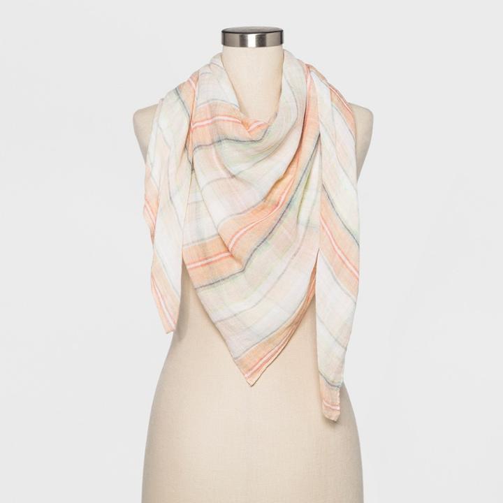 Women's Striped Oversized Square Scarf - Universal Thread,