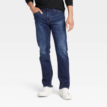 Men's Slim Straight Fit Jeans - Goodfellow & Co Dark Wash 28x30, Dark Blue