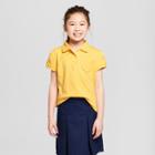 Girls' Short Sleeve Interlock Uniform Polo Shirt - Cat & Jack Yellow