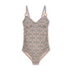 Maternity Printed Front Ring Strap One Piece Swimsuit - Isabel Maternity By Ingrid & Isabel S, Green/pink/yellow
