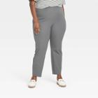 Women's Plus Size High-rise Slim Fit Bi-stretch Ankle Pants - A New Day Gray