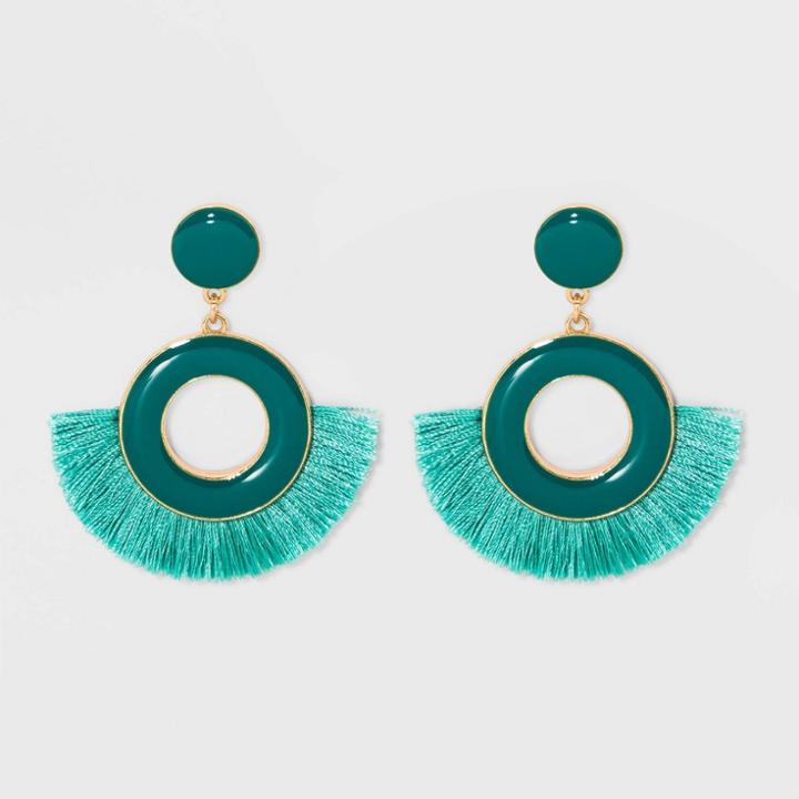 Target Sugarfix By Baublebar Fringe Flirty Hoop Earrings - Peacock Green, Girl's