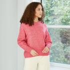 Women's Slouchy Crewneck Pullover Sweater - A New Day Pink