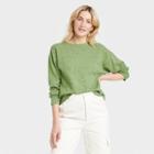 Women's Long Sleeve Varsity T-shirt - Universal Thread Green