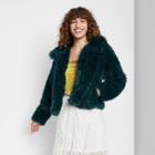 Women's Faux Fur Jacket - Wild Fable Green