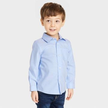 Toddler Boys' Long Sleeve Oxford Button-down Shirt - Cat & Jack Blue
