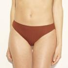 Women's Beach Hipster Shiny Ribbed Texture Bikini Bottom - Shade & Shore Cinnamon Spice