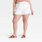 Women's Plus Size High-rise Pull-on Shorts - Universal Thread White