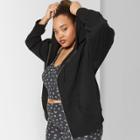 Women's Plus Size Long Sleeve Oversized Zip Hoodie - Wild Fable Black