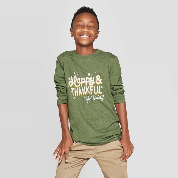 Boys' Long Sleeve Graphic T-shirt - Cat & Jack Green M, Boy's,