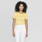 Women's Regular Fit Short Sleeve Crewneck T-shirt - A New Day Yellow