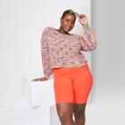 Women's Plus Size High-rise Bike Shorts - Wild Fable Light Tangerine