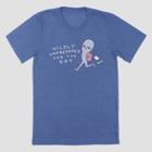 Threadless Men's Strange Planet Wildly Unprepared Short Sleeve Graphic T-shirt - Heather Blue