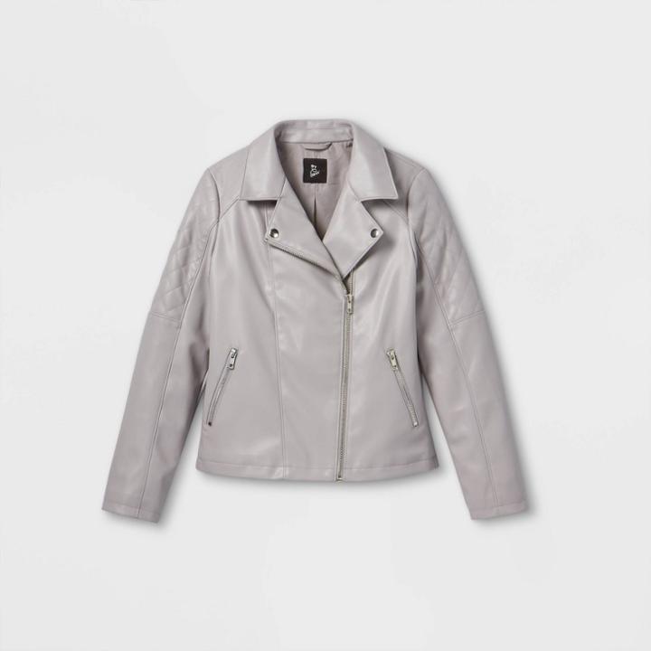 Girls' Moto Jacket - Art Class Gray