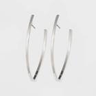 Metal Pointed Oval Threader Earrings - A New Day Silver, Women's