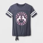 Miss Chievous Girls' Short Sleeve Unicorn Squad Graphic Front Tie Varsity T-