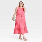 Women's Plus Size Sleeveless Knit Dress - Knox Rose Pink