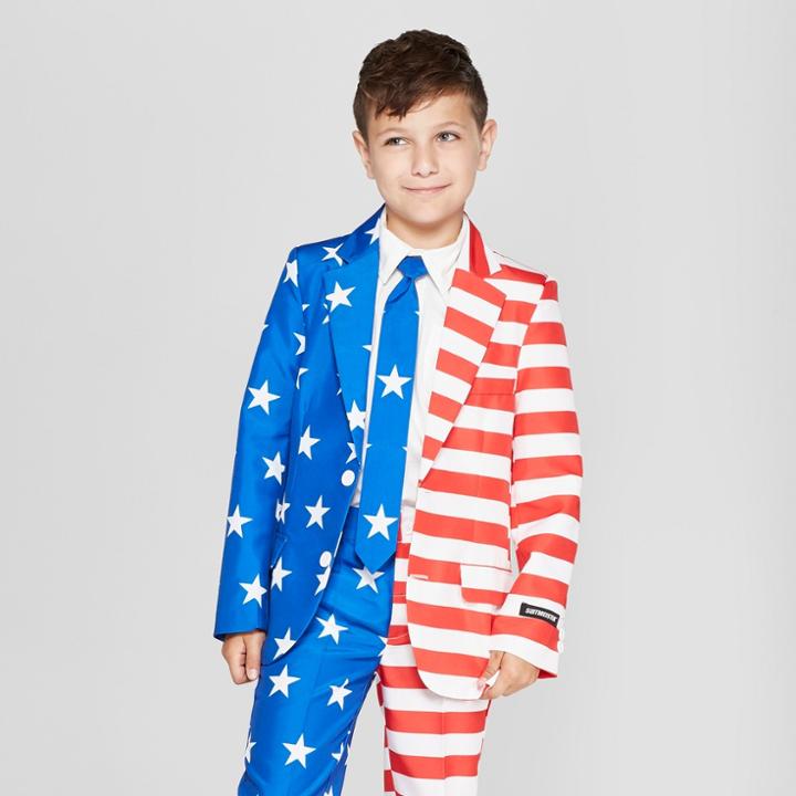Suitmeister Boys' American Flag Suit - L,