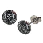 Sons Of Anarchy Grim Reaper Gunsickle Logo Stainless Steel Stud Earrings, Kids Unisex