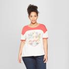 Junk Food Women's Plus Size Atari Meet & Greet Short Sleeve Color Block Graphic T-shirt - White