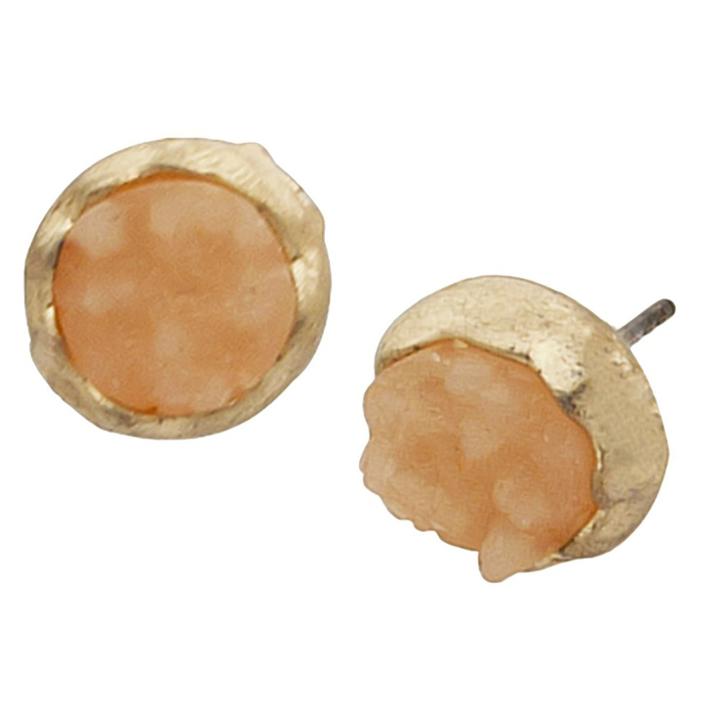 Target Women's Druzy Coral Button Ear Gold