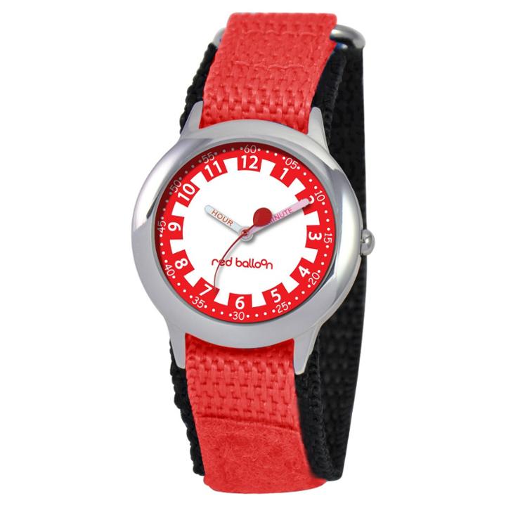 Disney Boys' Red Balloon Stainless Steel Time Teacher Watch - Red