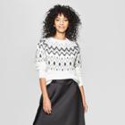 Women's Fair Isle Pullover Sweater - A New Day Cream (ivory)