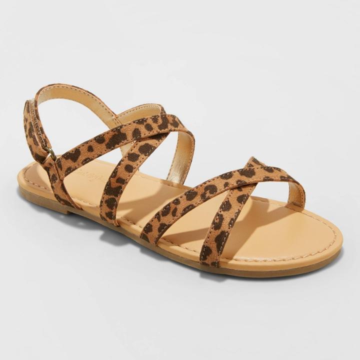 Girls' Luci Ankle Strap Sandals - Cat & Jack Brown 13, Toddler Girl's