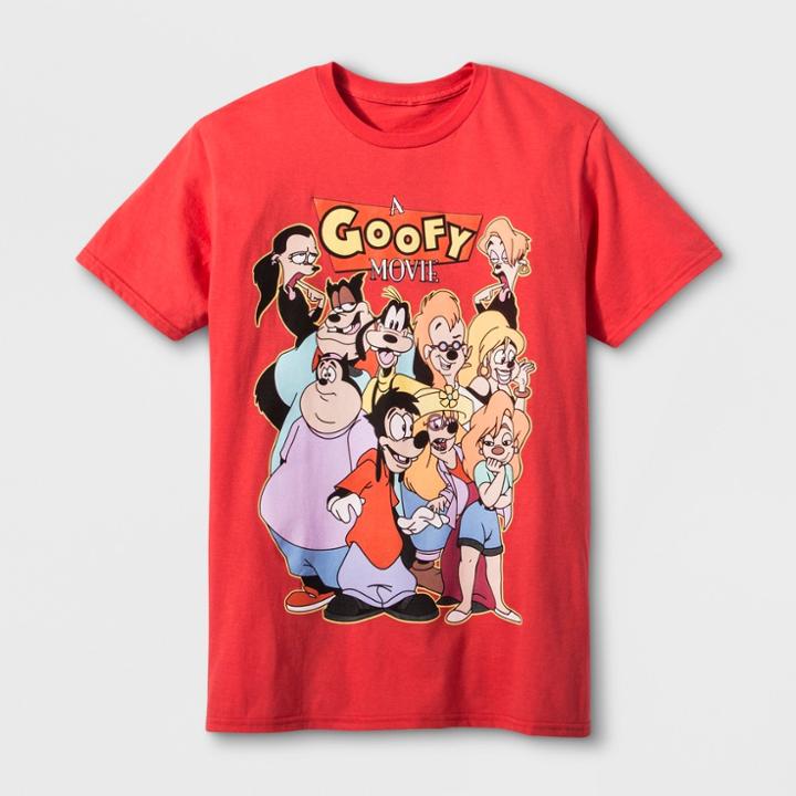Men's Short Sleeve Disney A Goofy Movie Crew T-shirt - Coral