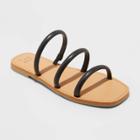 Women's Wren Triple Strap Sandals - A New Day Black