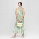 Women's Striped Sleeveless Maxi Dress - A New Day Green/white