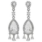 Target Women's Clear Pear Cubic Zirconia Drop Earrings In Sterling Silver - Clear