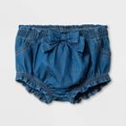Baby Girls' Jean Shorts With Bow - Cat & Jack Medium Wash 0-3m, Girl's, Blue