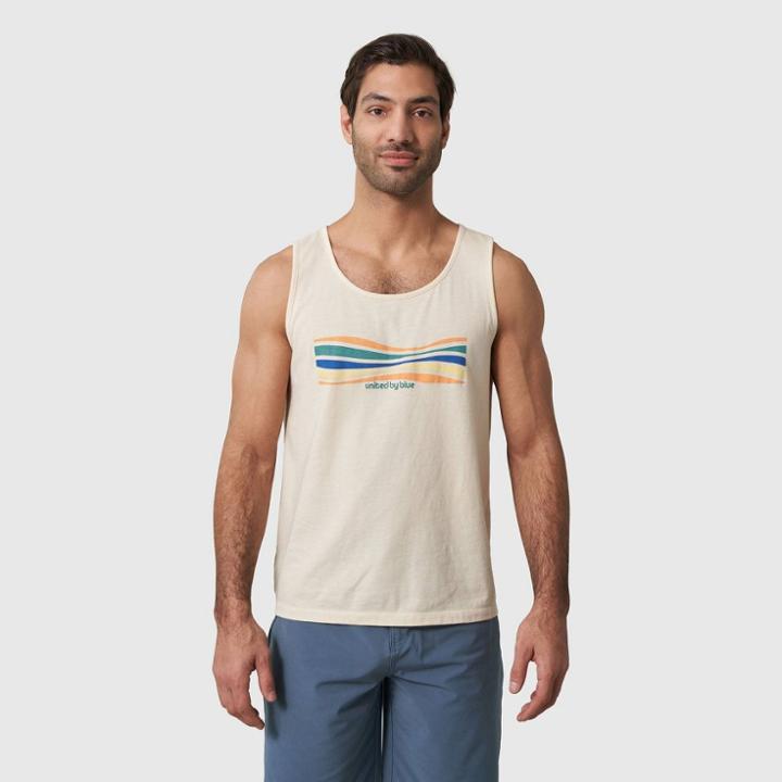 United By Blue Men's Organic Wave Layers Graphic Tank - Off-white