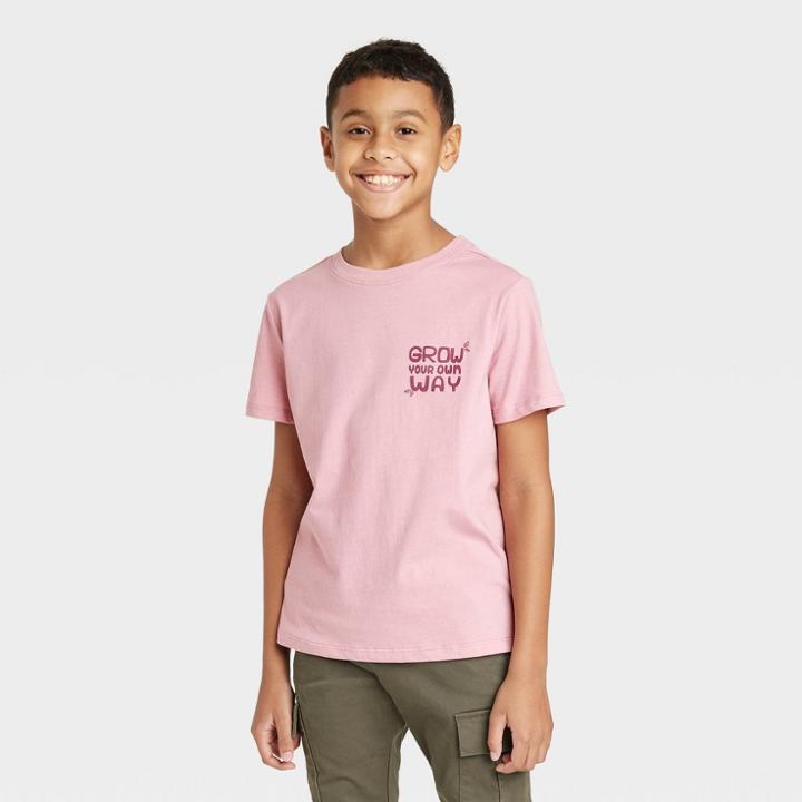 Boys' Short Sleeve 'grow Your Own Way' Graphic T-shirt - Cat & Jack Rose Pink