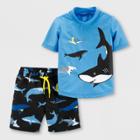 Baby Boys' 2pc Sharks Rash Guard Set - Just One You Made By Carter's Blue