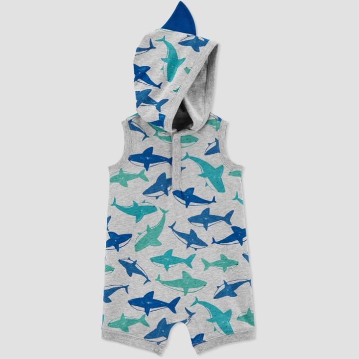 Baby Boys' Shark Hooded Romper - Just One You Made By Carter's Blue