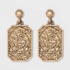 Ball Post And Etched Octagonal Drop Earrings - Universal Thread Gold, Women's,
