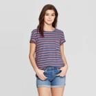 Women's Striped Meriwether Short Sleeve Crewneck T-shirt - Universal Thread Blue