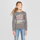 Girls' Long Sleeve Sisters Graphic T-shirt - Cat & Jack Gray