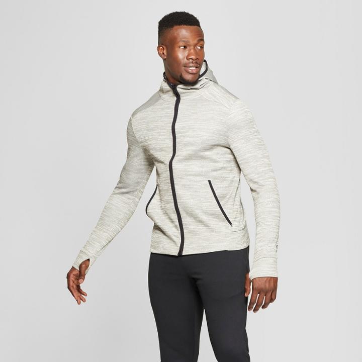 Men's Textured Fleece Full Zip Hoodie - C9 Champion Bleached
