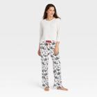 Women's Henley Top And Pants Pajama Set - Stars Above Cream