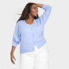 Women's Plus Size Fine Gauge Ribbed Cardigan - A New Day