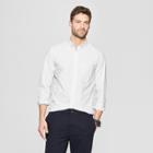 Men's Striped Slim Fit Long Sleeve Northrop Poplin Button-down Shirt - Goodfellow & Co White
