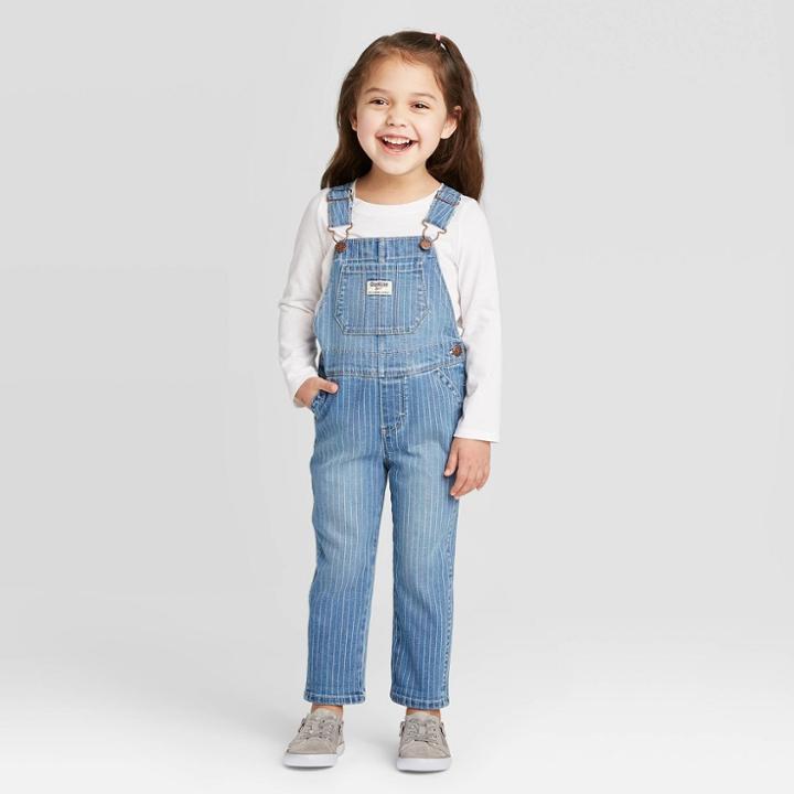 Oshkosh B'gosh Toddler Girls' Striped Overall - Blue 12m, Toddler Girl's,