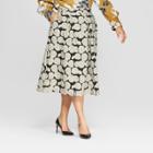 Women's Plus Size Floral Print Birdcage Midi Skirt - Who What Wear Black 18w, Black Floral