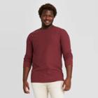 Men's Big & Tall Standard Fit Long Sleeve Textured Crew Neck T-shirt - Goodfellow & Co Red