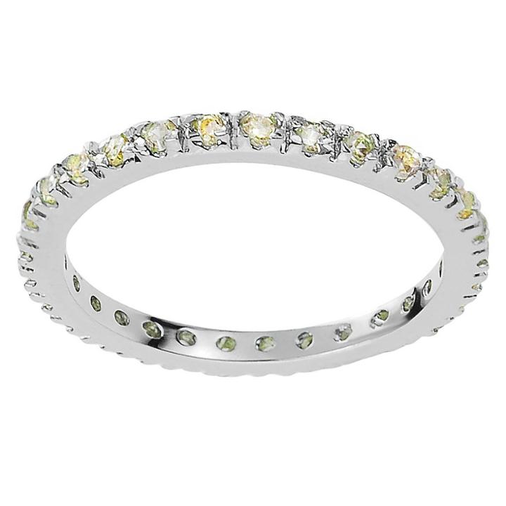 Journee Collection 1/4 Ct. T.w. Round-cut Cz Eternity Prong-set Ring In Sterling Silver - Yellow,